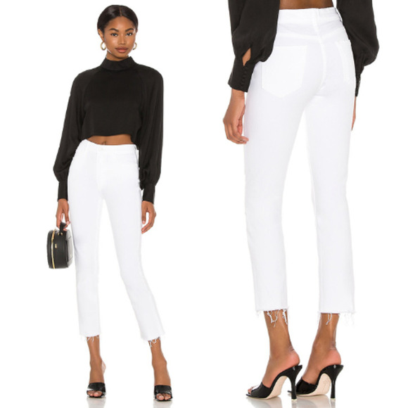 Mother High Waisted Rascal Crop Fray Jeans Fairest Of Them All Women's Size 28 - Picture 1 of 5